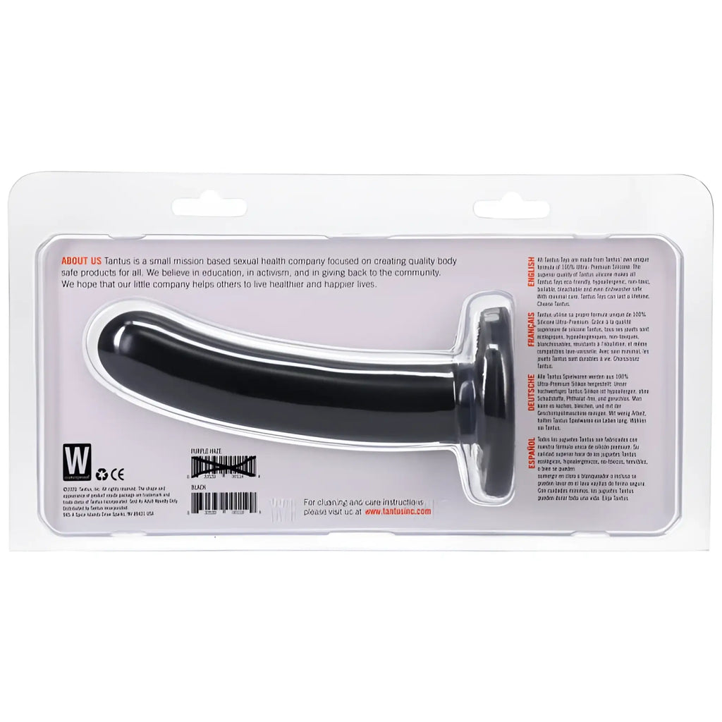 Black silicone tantus silk dildo medium onyx with sleek ergonomic design and smooth finish