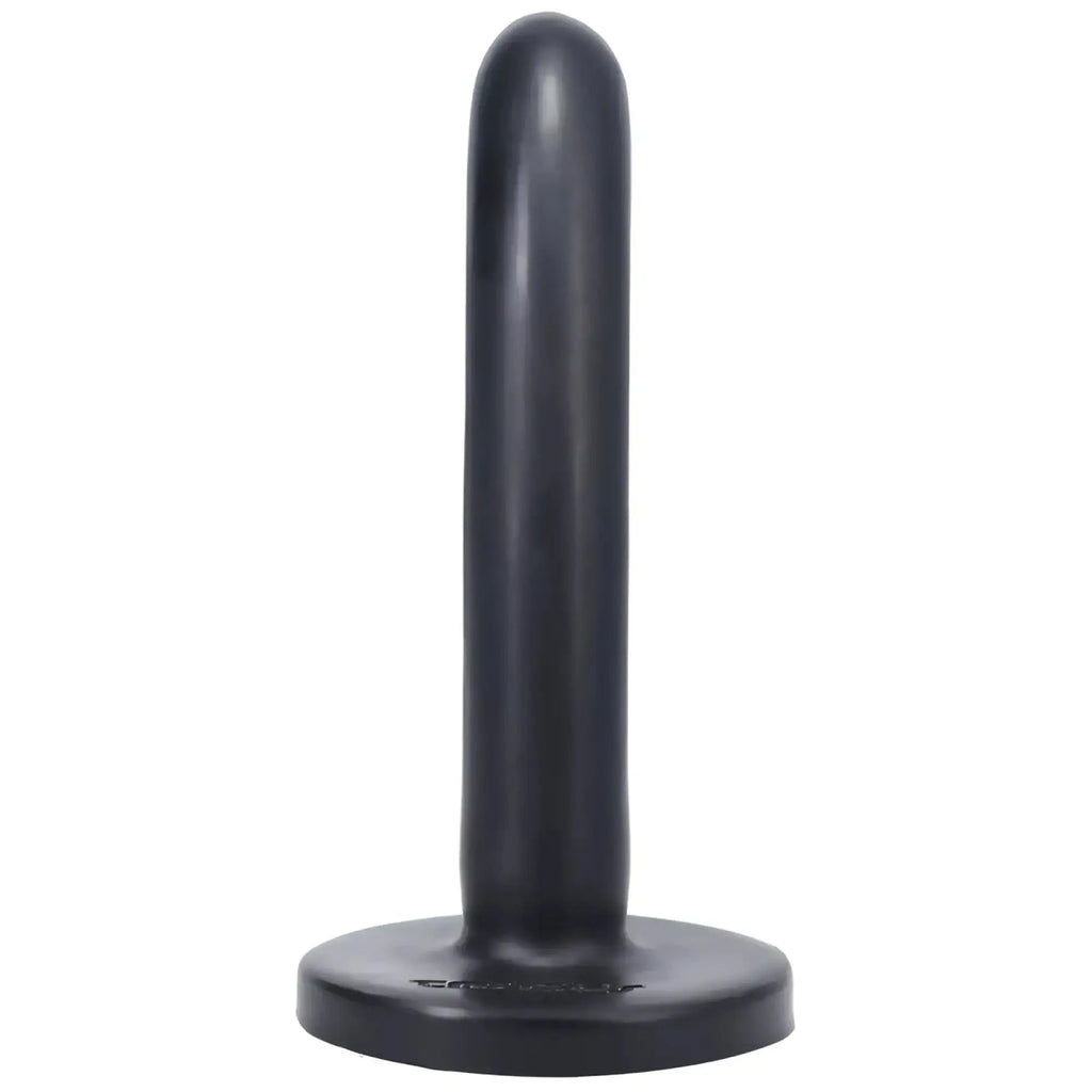 Black smooth-textured silicone dildo with rounded head and flat base tantus silk dildo small onyx product