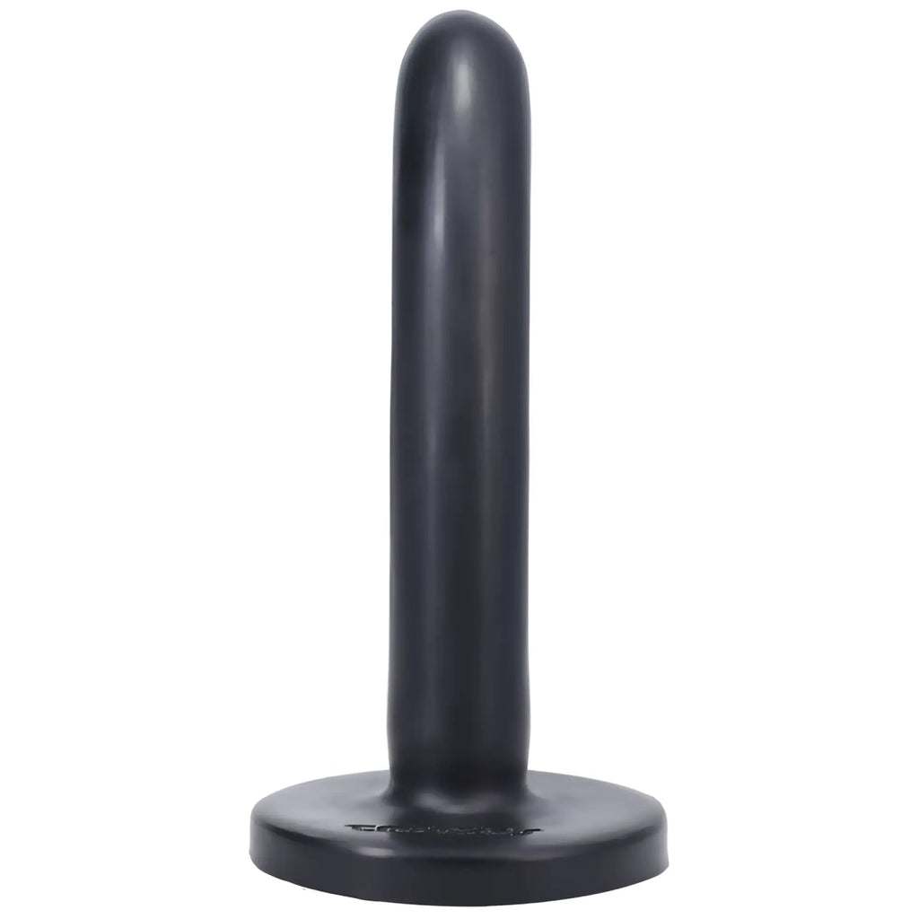 Black smooth-textured silicone dildo with rounded head and flat base tantus silk dildo small onyx product