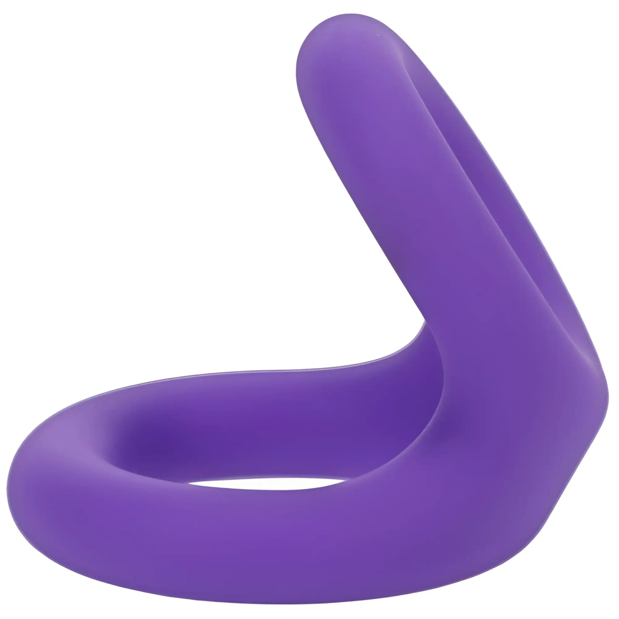 Purple tantus uplift silicone cock ring with curved ergonomic design made of flexible lilac silicone