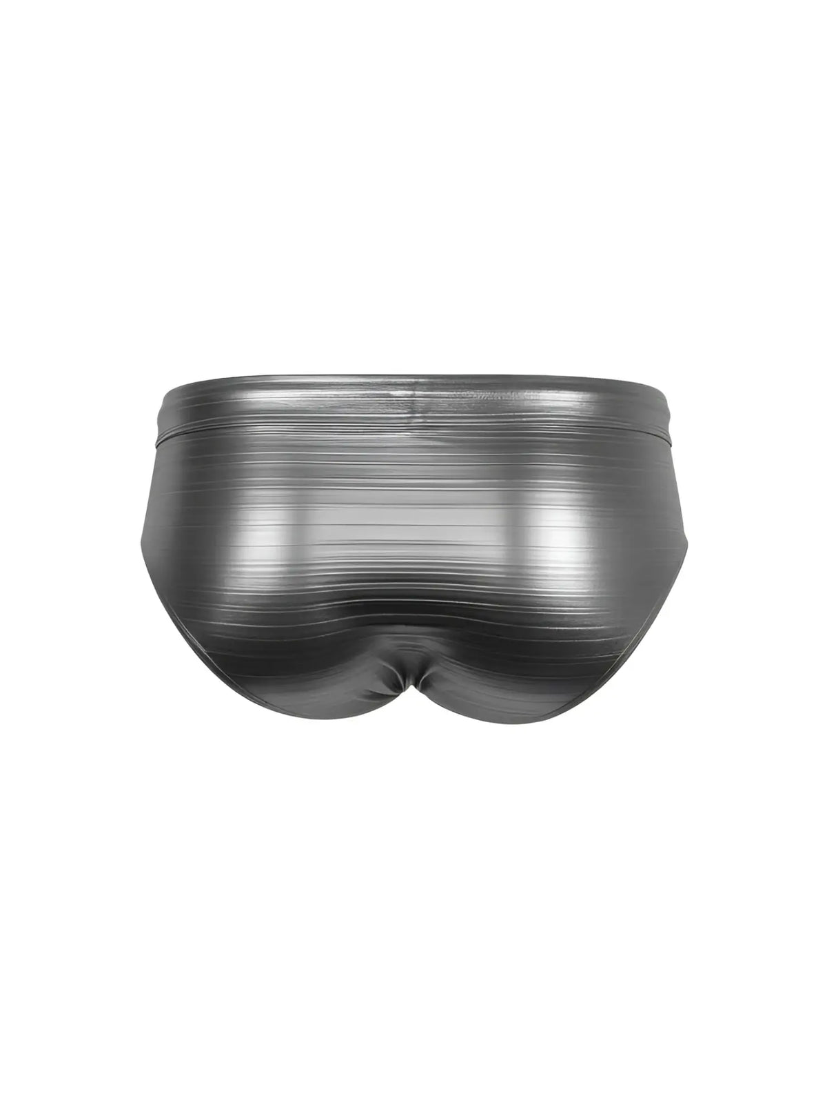 Shiny metallic silver briefs with sleek ribbed texture called tartarus metallic brief for stylish wear