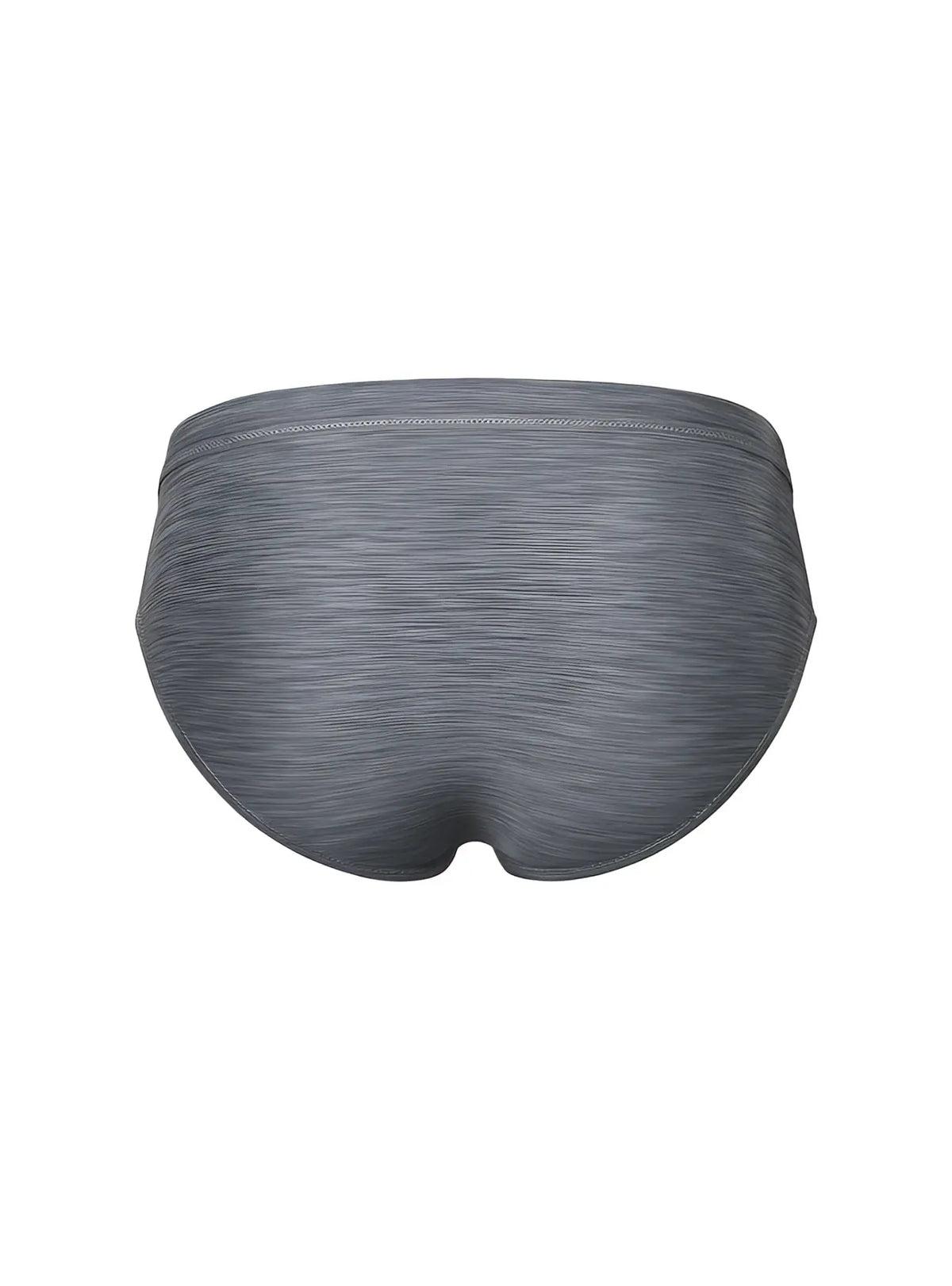 Gray textured tartarus swim brief with subtle heathered pattern and seamless waistband for comfortable wear