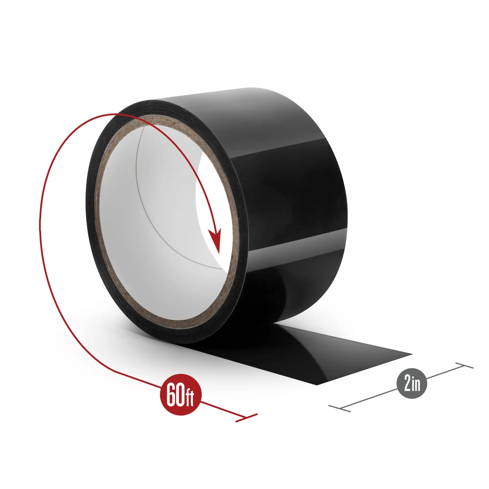 Temptasia bondage tape 18m black glossy adhesive tape roll 2 inch wide 60 feet long for secure binding