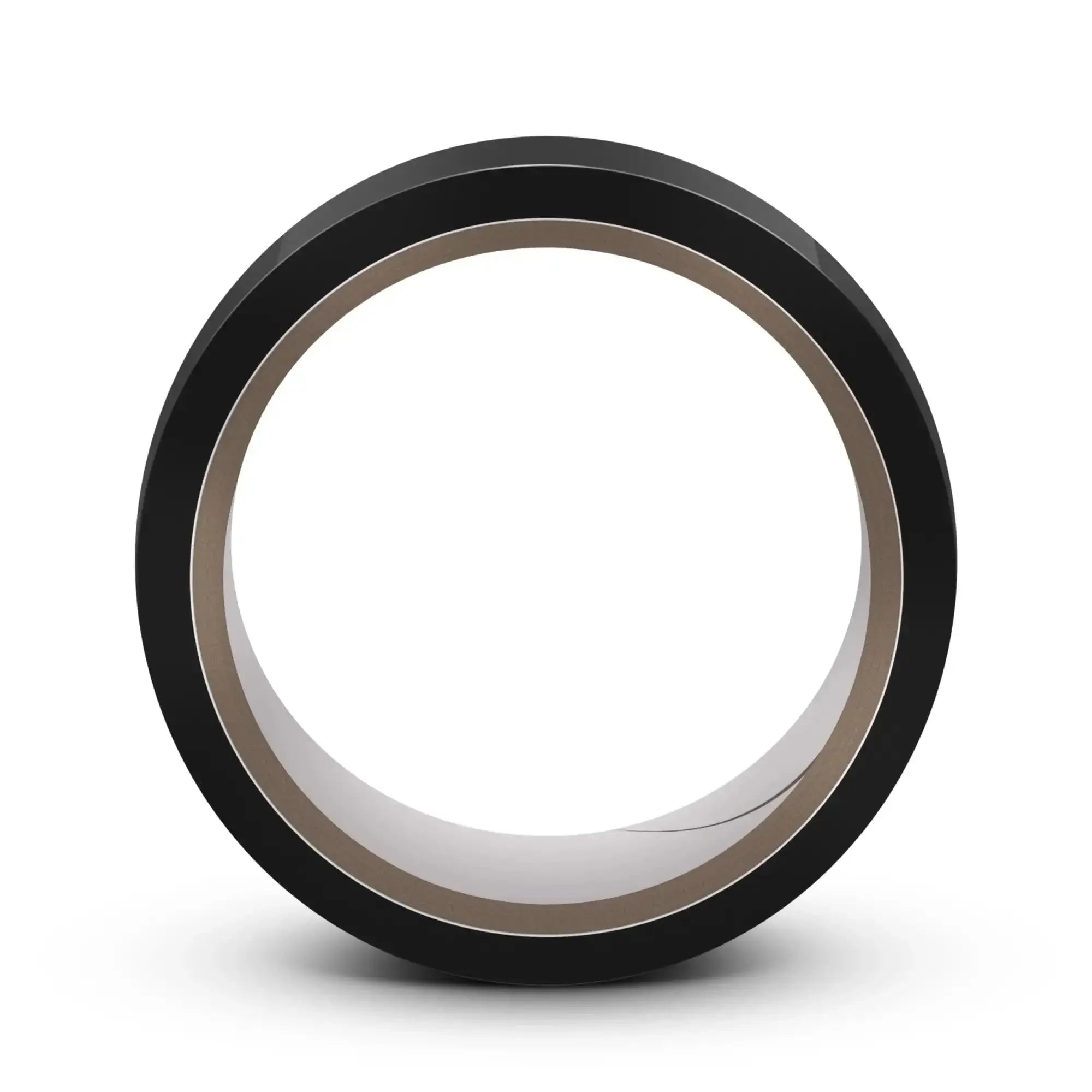 Black rubber bondage tape with a smooth matte finish and reflective inner edge from temptasia temptasia 18m black