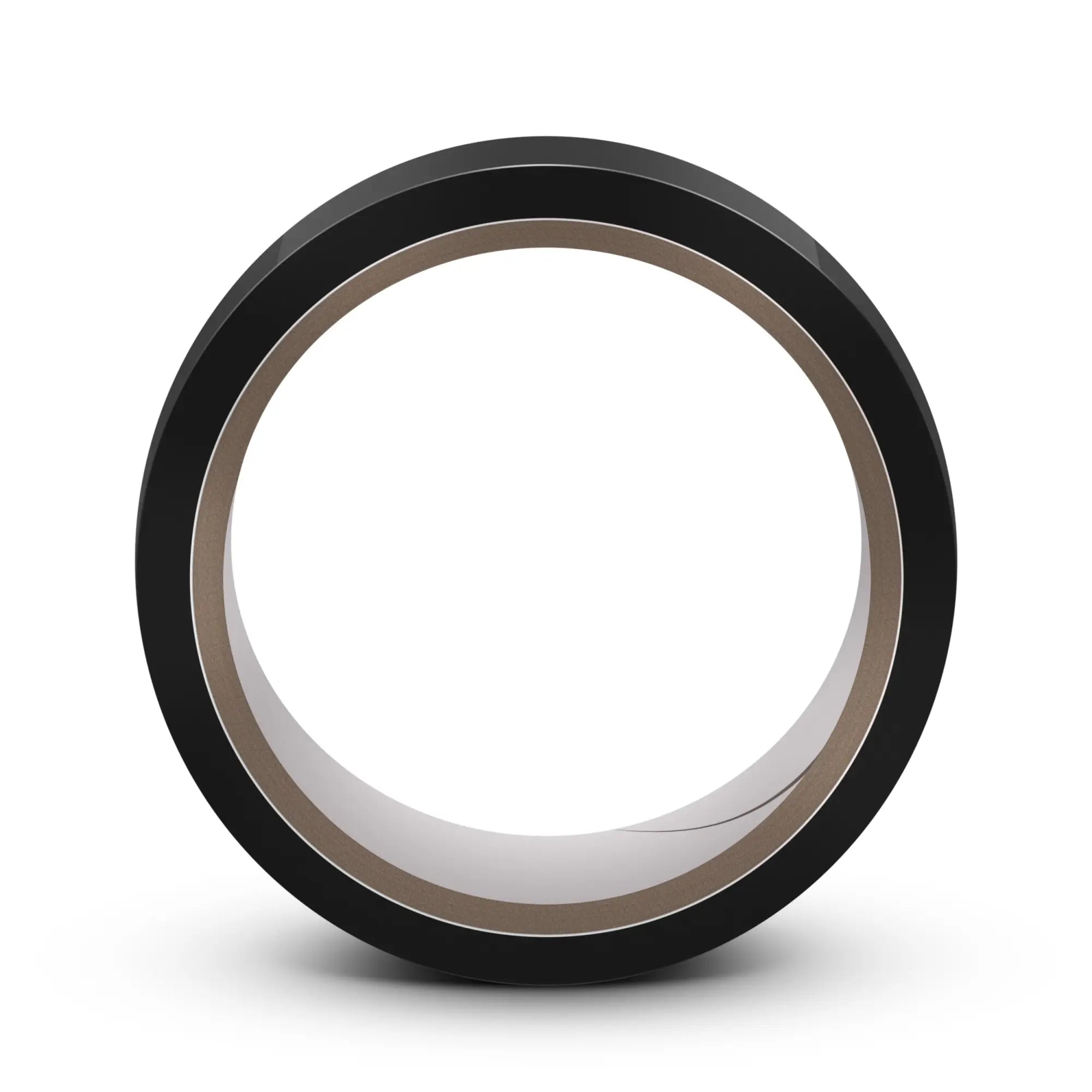 Black rubber bondage tape with a smooth matte finish and reflective inner edge from temptasia temptasia 18m black