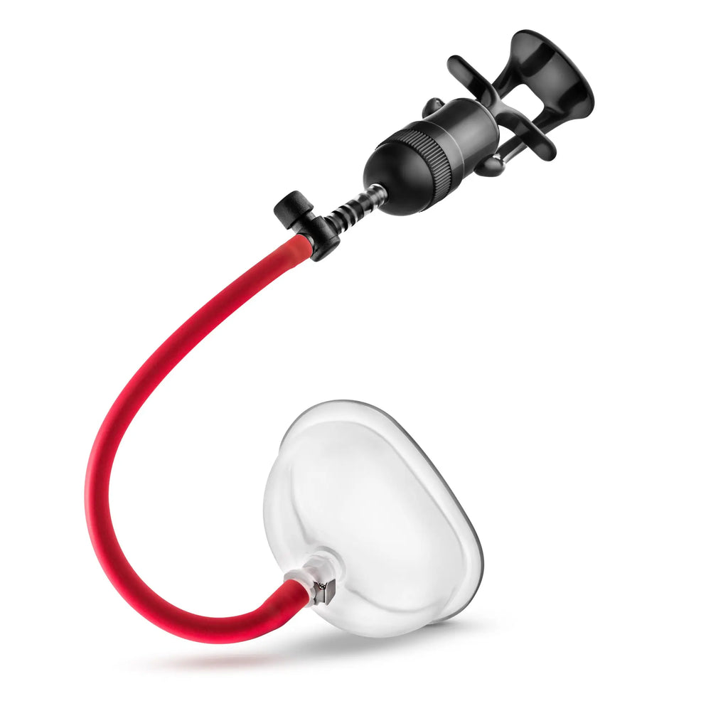 Black and red Temptasia Intense pussy pump with transparent silicone cup for enhanced suction stimulation
