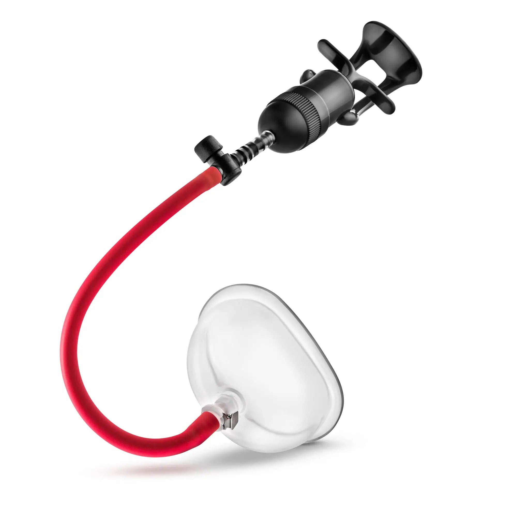 Black and red Temptasia Intense pussy pump with transparent silicone cup for enhanced suction stimulation
