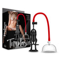 Black and red temptasia intense pussy pump system with clear silicone cup for enhanced suction and stimulation