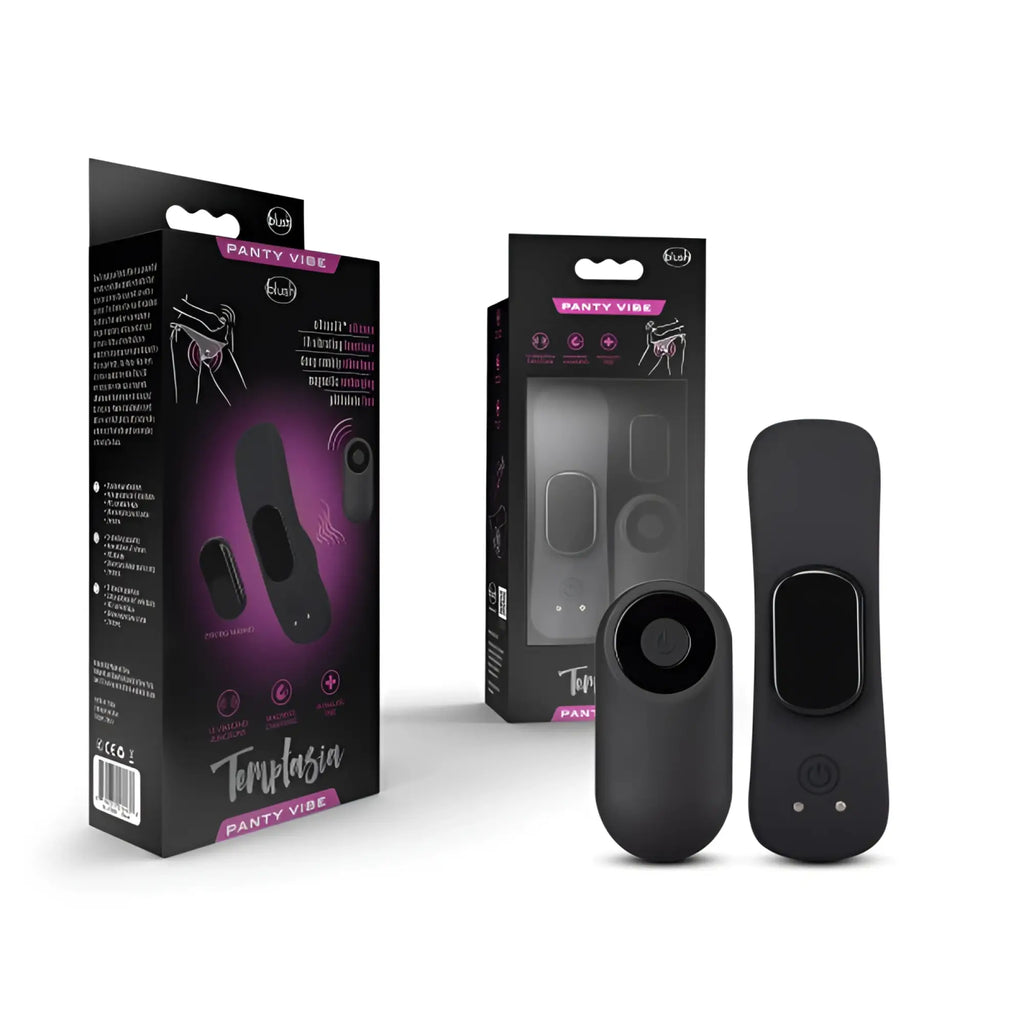 Black temptasia temptasia panty vibe with sleek curved design smooth surface and remote control features