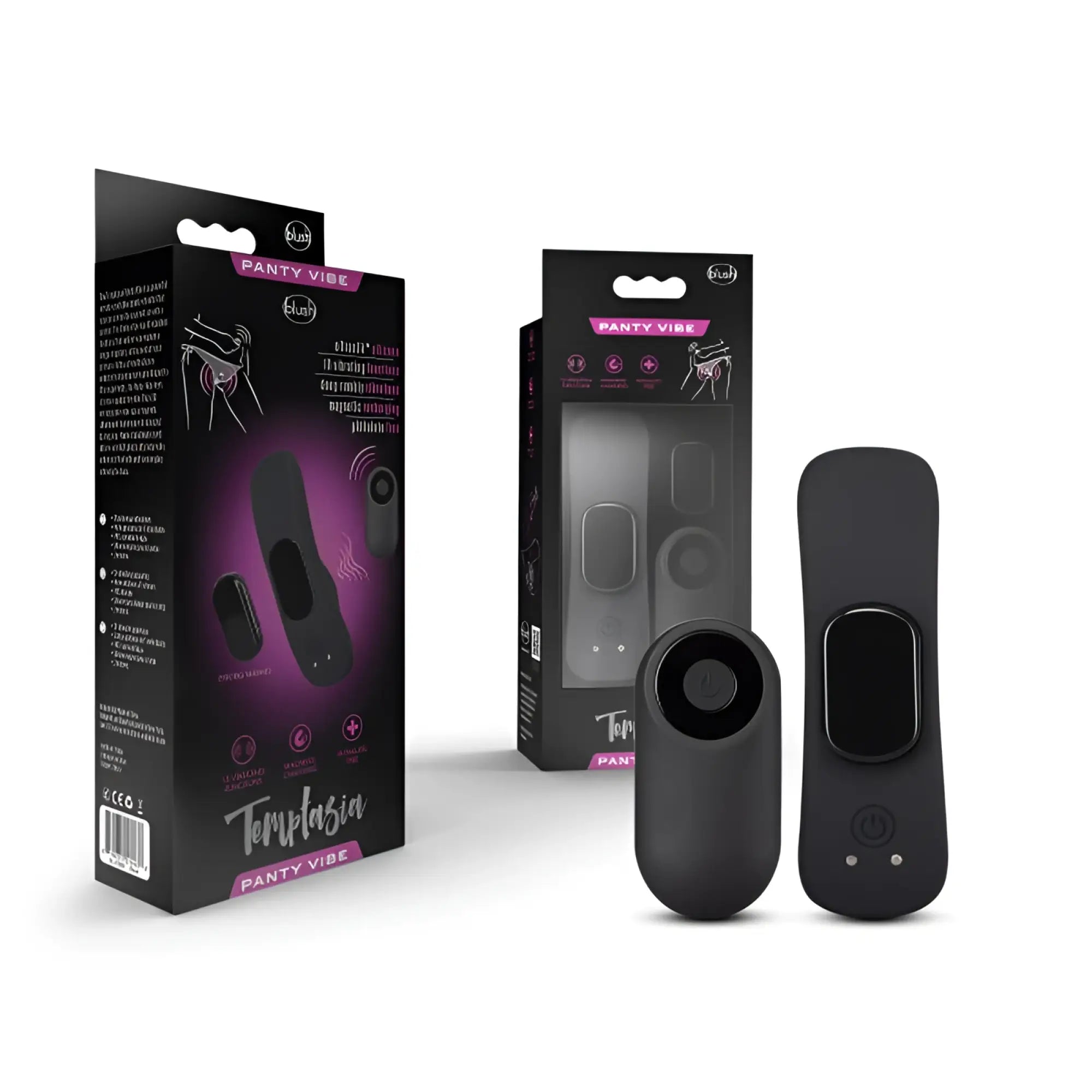 Black temptasia temptasia panty vibe with sleek curved design smooth surface and remote control features