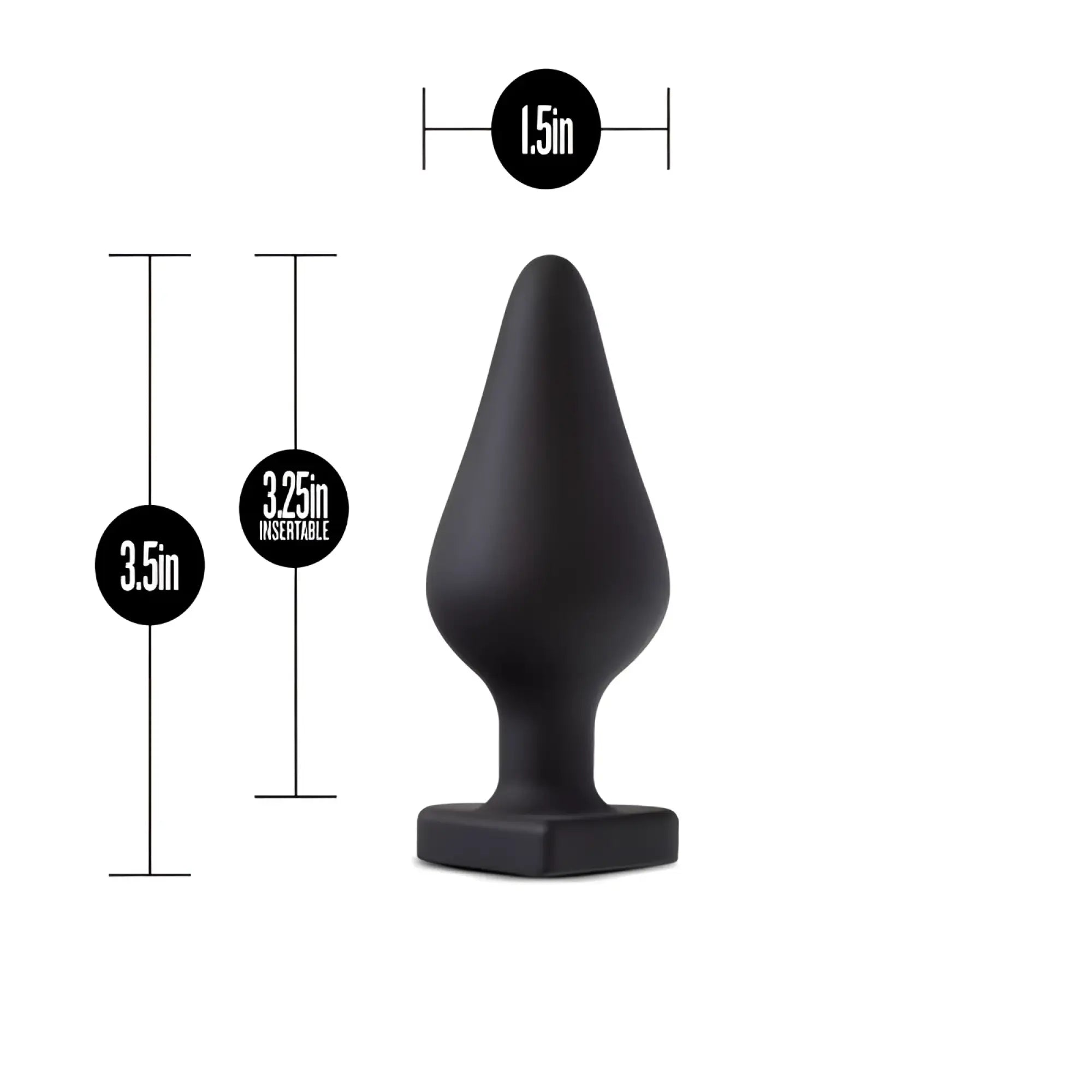 Temptasia Spank Me butt plug black matte silicone with tapered design and square base for anal use