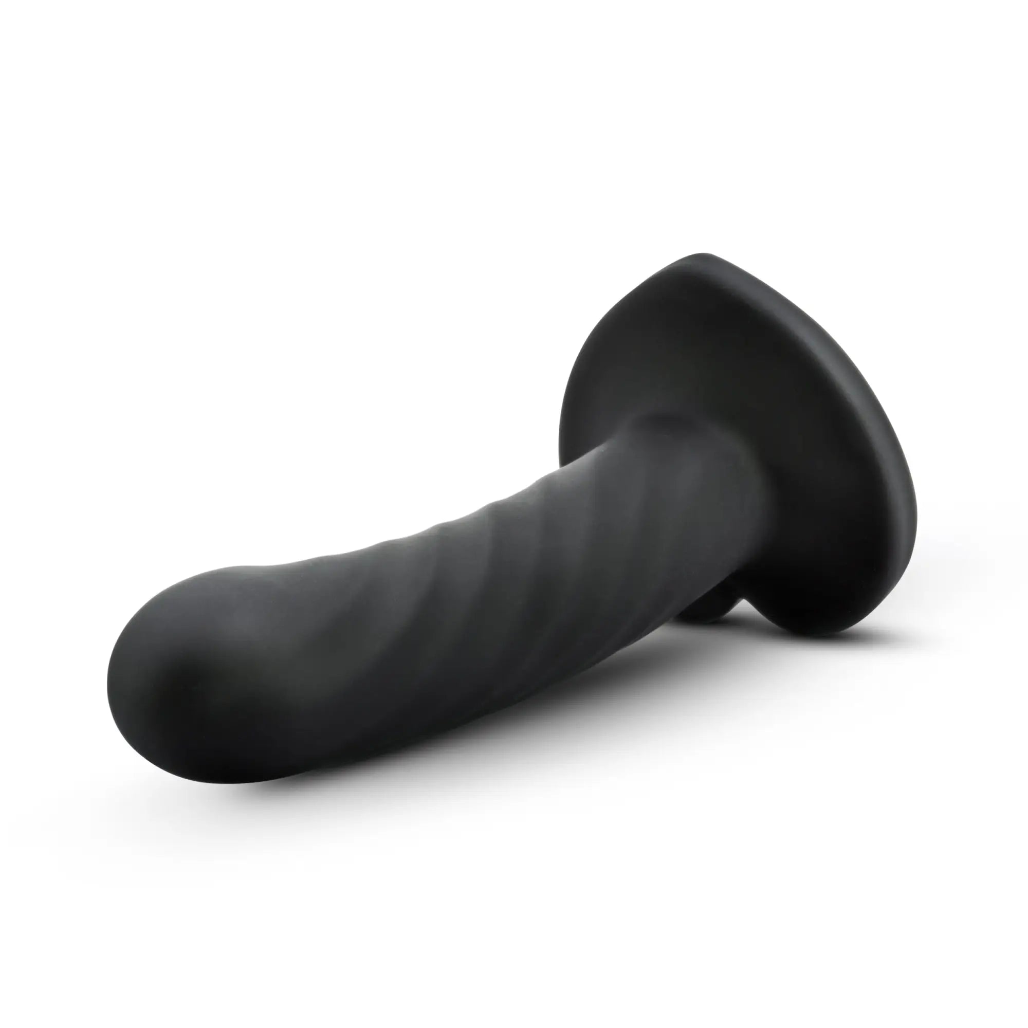 Temptasia Temptasia twist medium black silicone anal plug with textured ribbed shaft and smooth rounded head