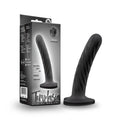 Black silicone twist medium dildo from temptasia featuring a spiral design for enhanced stimulation