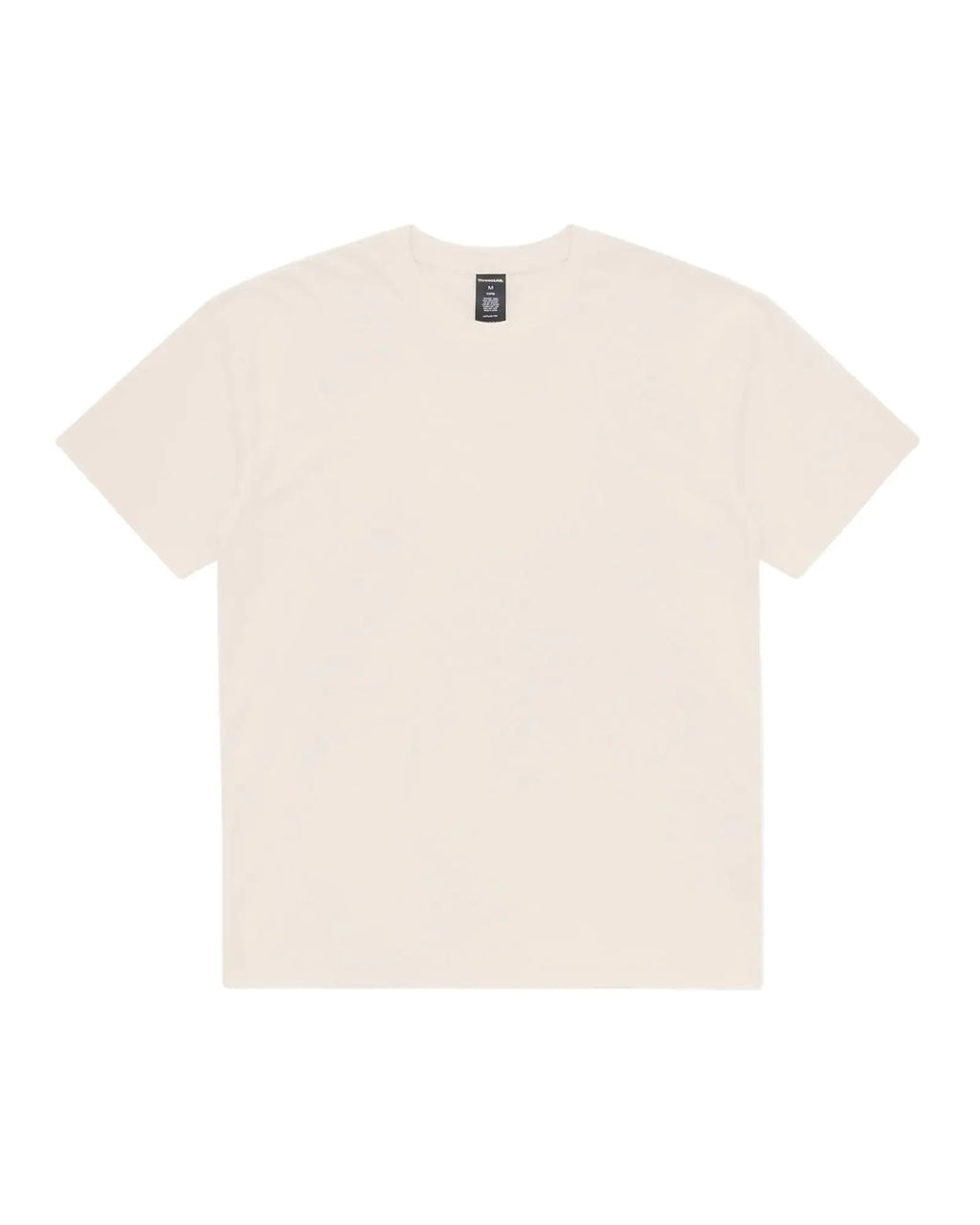 A cream-colored, short-sleeve core crewneck t-shirt, presented as a clean, front-facing product shot.