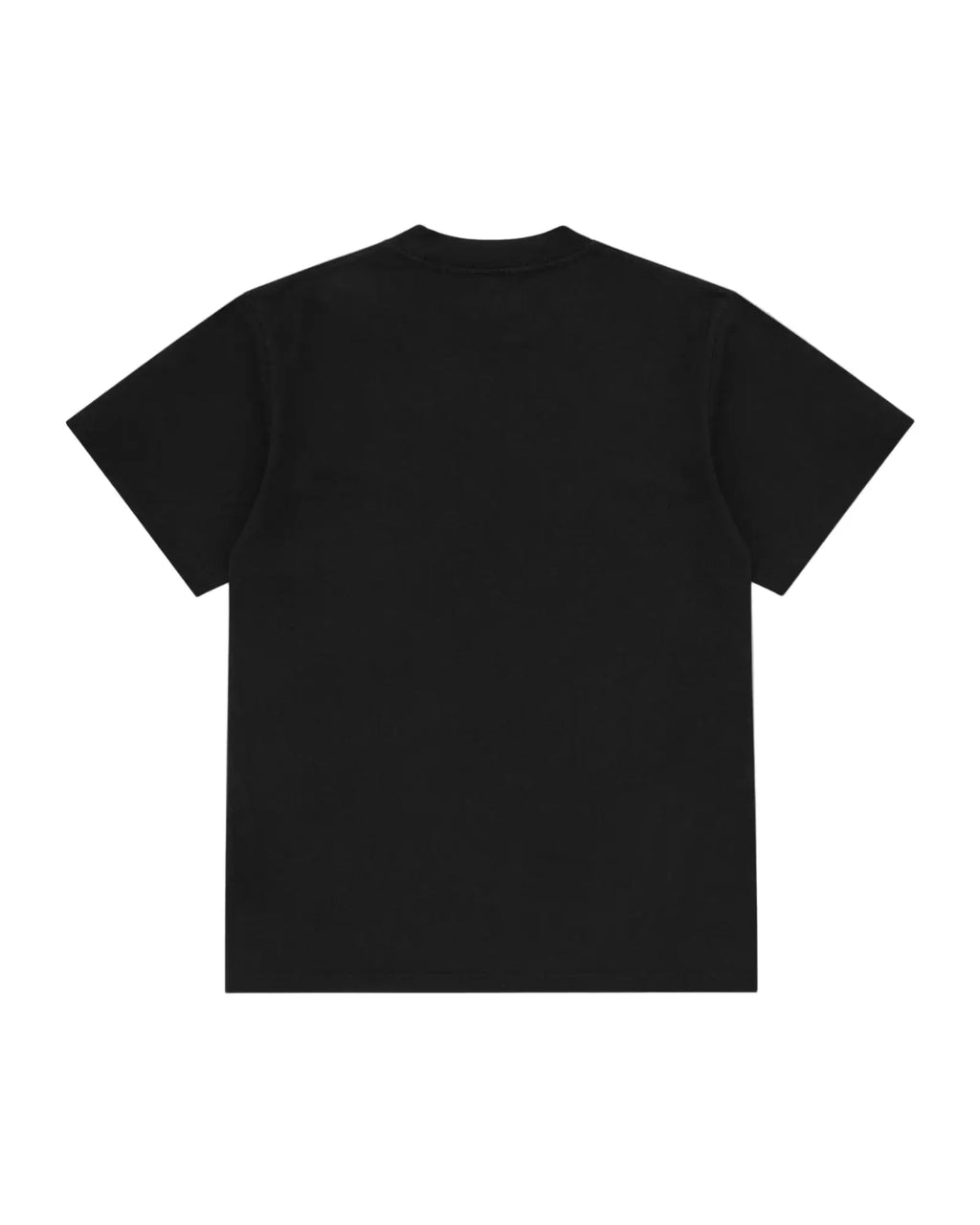 Back view of a plain black Superior Tee short-sleeve crewneck t-shirt.