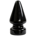 Black glossy plastic anal plug with tapered design and rounded base titanmen ass master 4.5in black