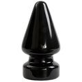 Black glossy plastic anal plug with tapered design and rounded base titanmen ass master 4.5in black