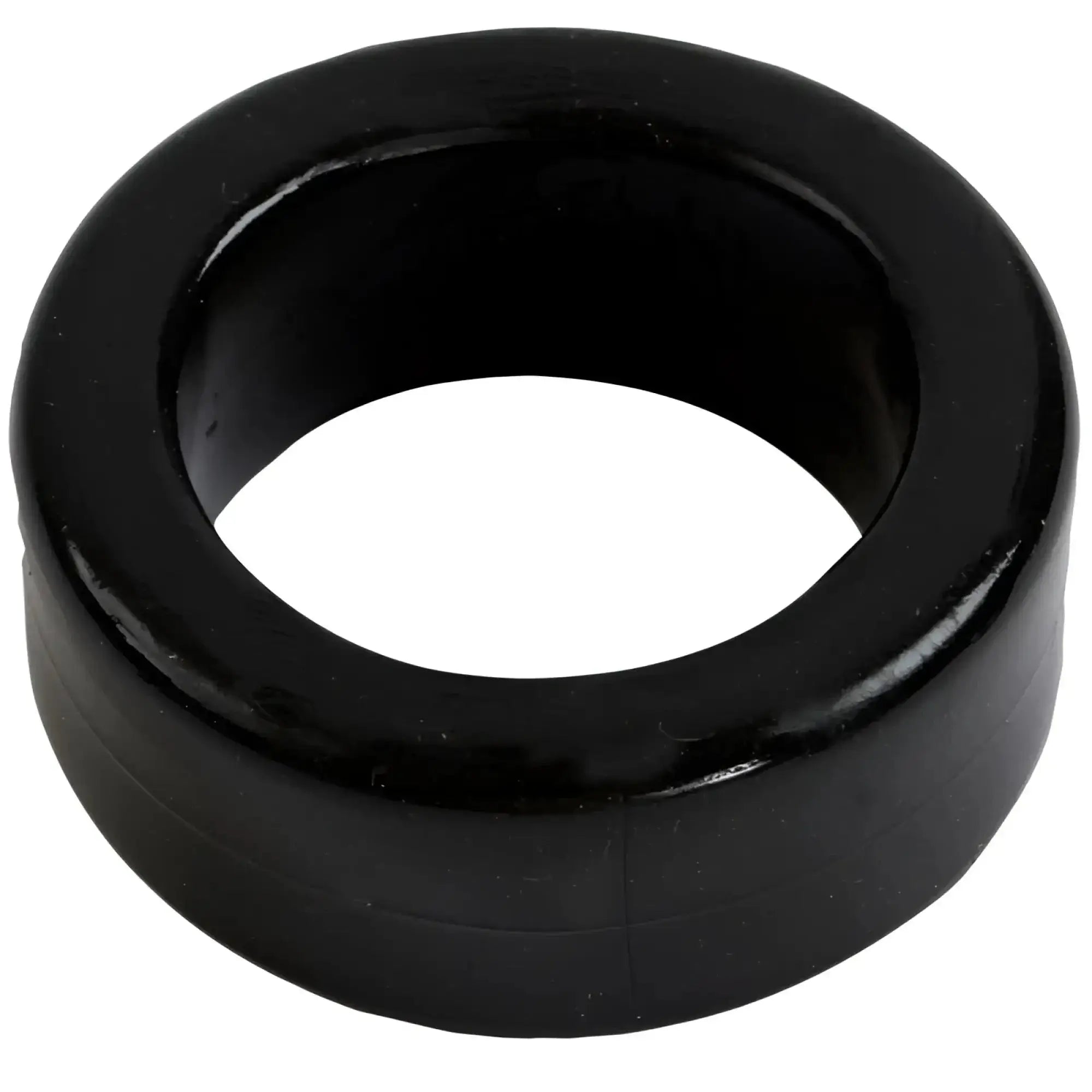 TitanMen cock ring black made of smooth black rubber with a glossy finish and uniform circular shape
