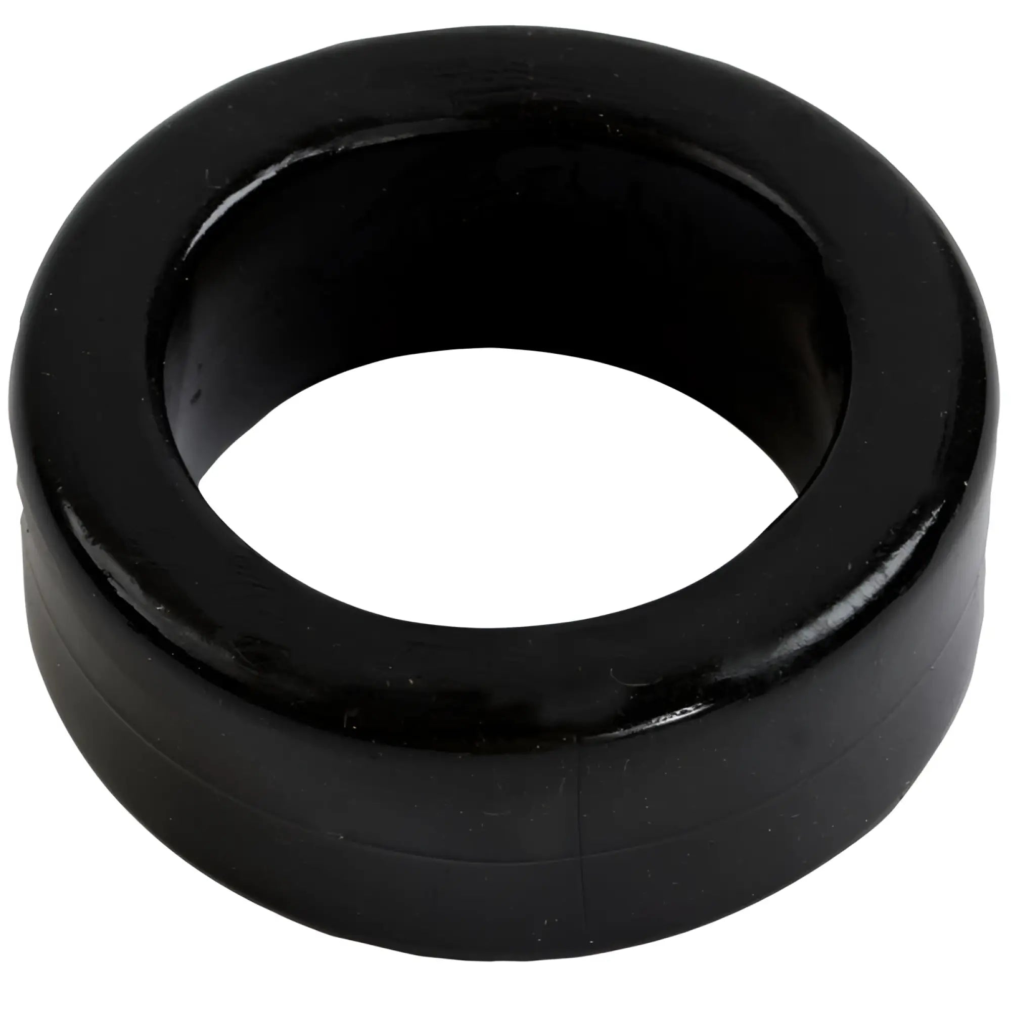 TitanMen cock ring black made of smooth black rubber with a glossy finish and uniform circular shape