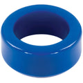 TitanMen cock ring blue made of bright blue glossy plastic with a smooth uniform surface and rounded edges