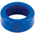 TitanMen cock ring blue made of bright blue glossy plastic with a smooth uniform surface and rounded edges