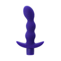 Purple silicone anal vibrator with wavy segmented design and curved base from todo todo adore product line