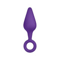 Purple silicone anal plug with smooth tapered design and circular ring base from todo todo bung anal plug s product