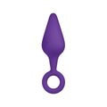 Purple silicone anal plug with smooth tapered design and circular ring base from todo todo bung anal plug s product