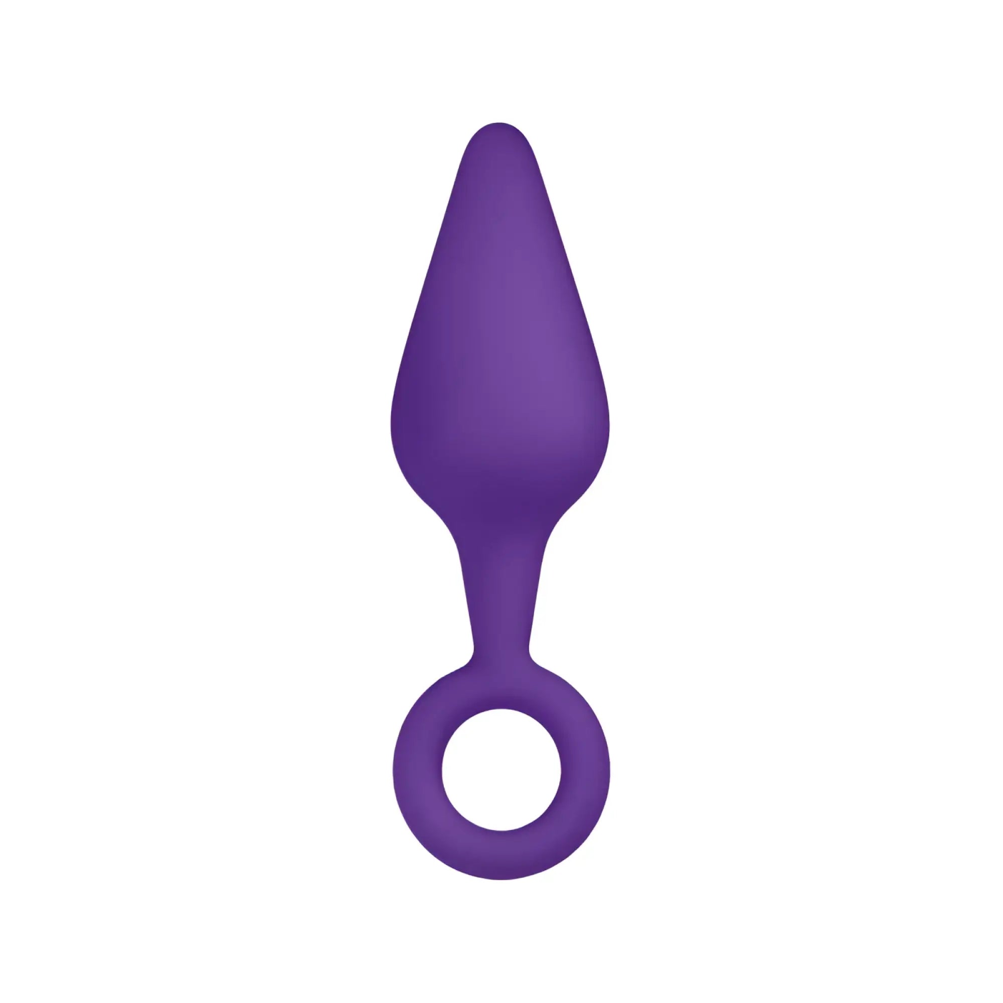 Purple silicone anal plug with smooth tapered design and circular ring base from todo todo bung anal plug s product