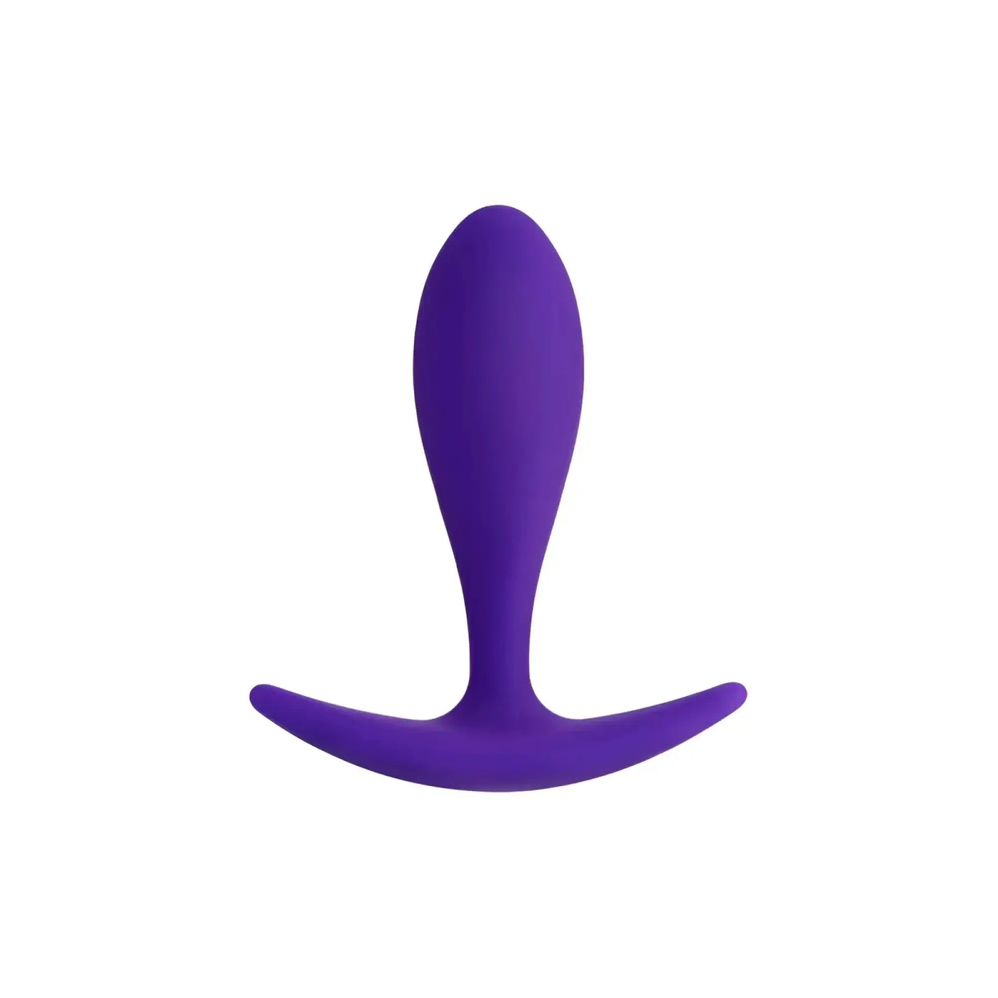 Purple silicone anal plug with curved base from todo todo hub designed for comfortable use