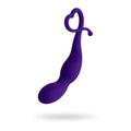 Purple silicone todo todo wlap anal plug with heart shaped loop and rounded tapered end for comfortable use