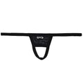 Black us branded thong with glossy stretchy fabric and central pouch design for u station ball holder black u0011-001