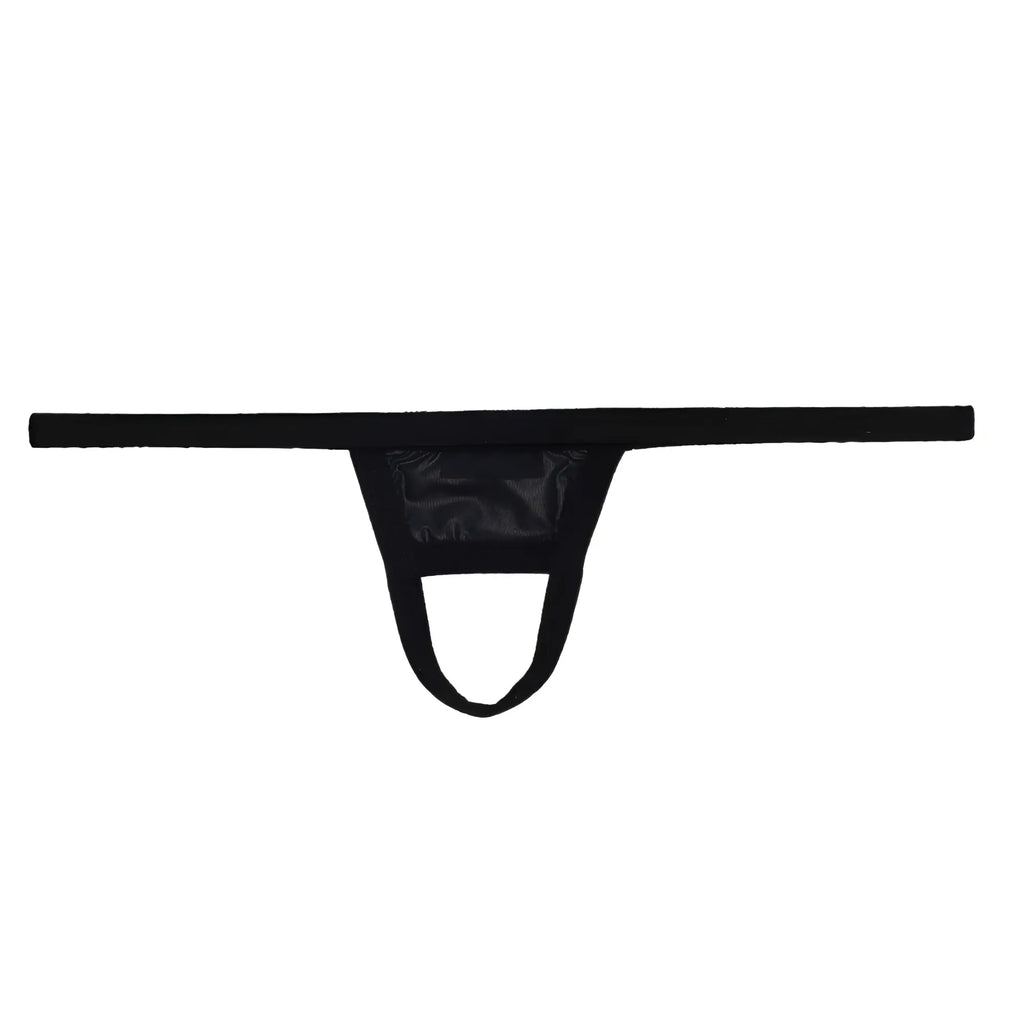Black thong u-station ball holder u0011-001 with a glossy transparent panel at the front for stylish support