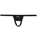 Black us branded thong with glossy stretchy fabric and central pouch design for u station ball holder black u0011-001