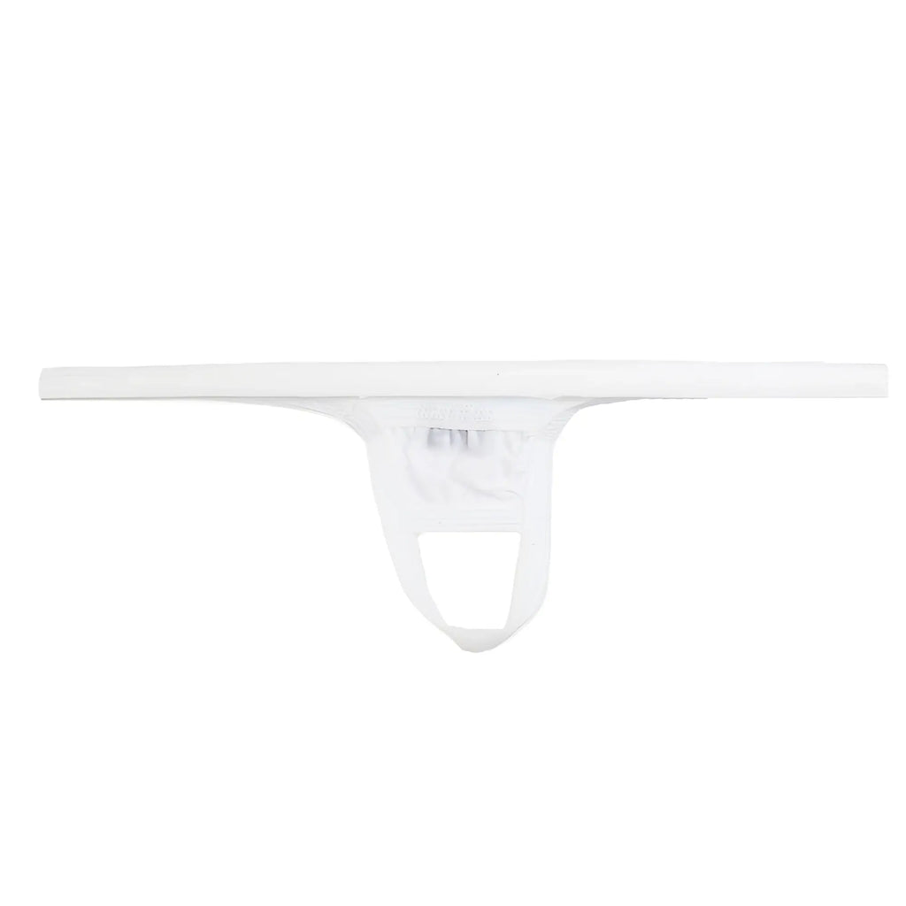 White cotton jockstrap with minimalist design u-station ball holder model u0011-100 for athletic support