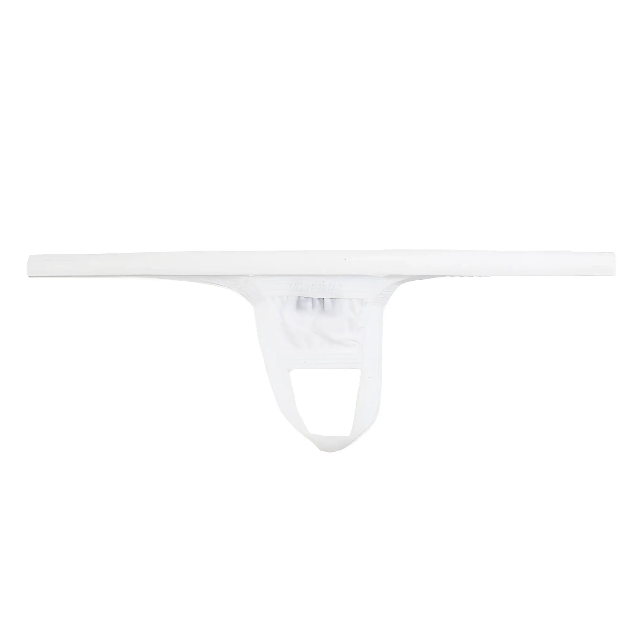 White cotton jockstrap with minimalist design u-station ball holder model u0011-100 for athletic support