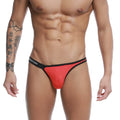 Red and black thong bikini with sleek form-fitting design u-station calypso bikini red u0012-600 back view