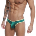 Emerald green shimmering fabric briefs with cream waistband and trim u station encore bikini green u0082 301