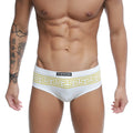 White u station bikini briefs with yellow greek key pattern waistband in u station greek bikini gold u0042 110 design