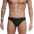 Black u-station briefs with gold logo and mesh fabric from the u-station seduction thong collection u2204-001