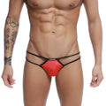 Red and black u-station skeleton bikini u0062-600 thong with sleek minimalist design shown from the back side