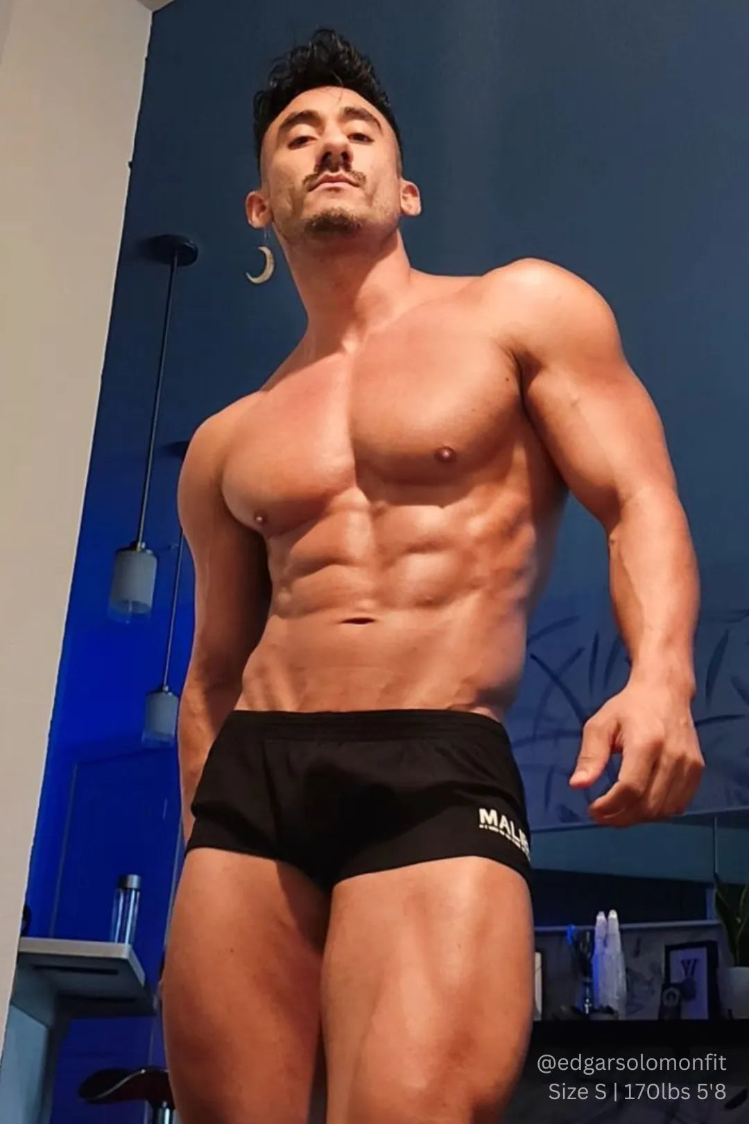 JJ Malibu Men's Stretch-It 2" Short Shorts - Midnight Black