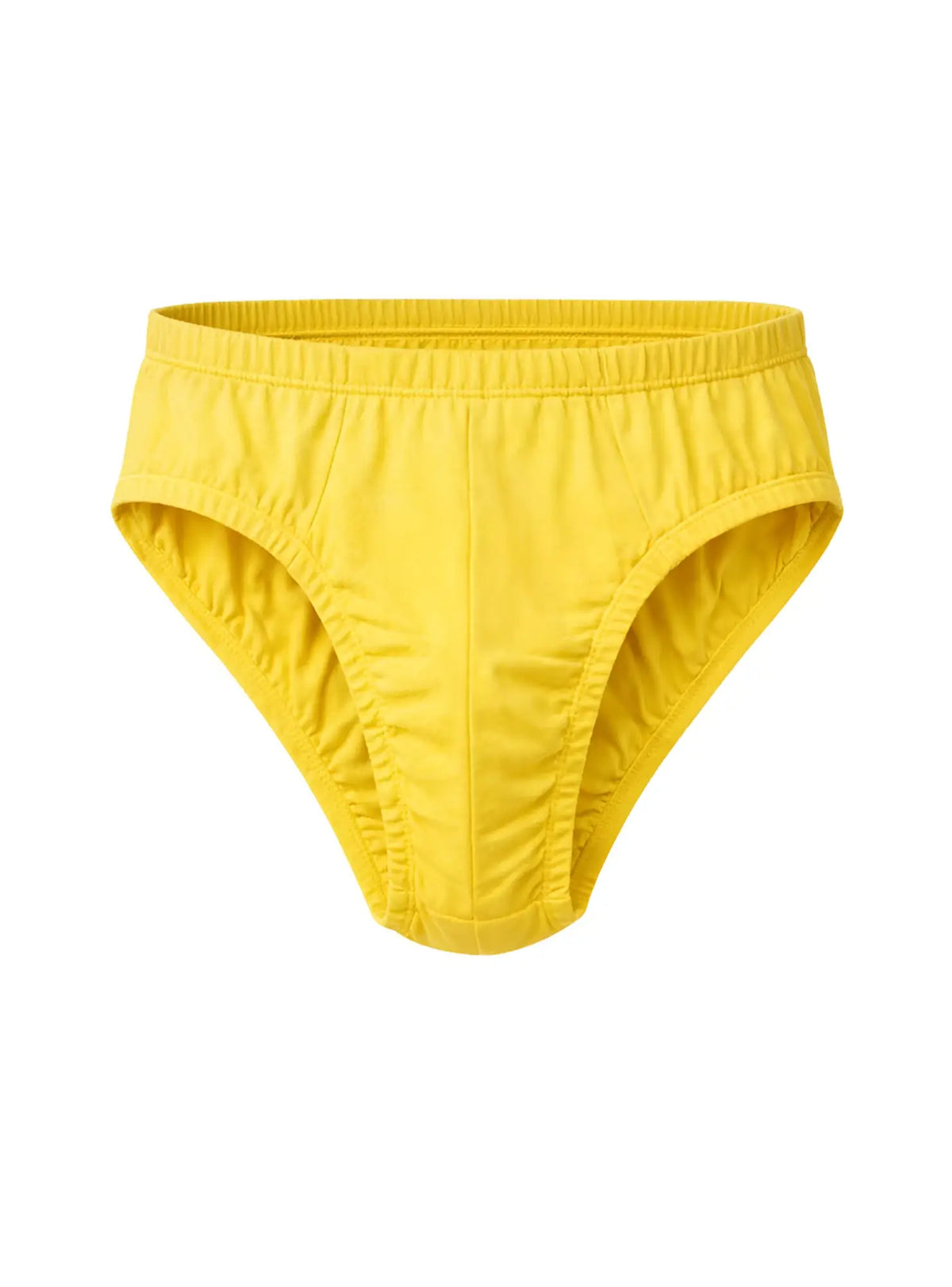Bright yellow stretchy fabric briefs with a smooth seamless design from Undergear contour basic brief collection