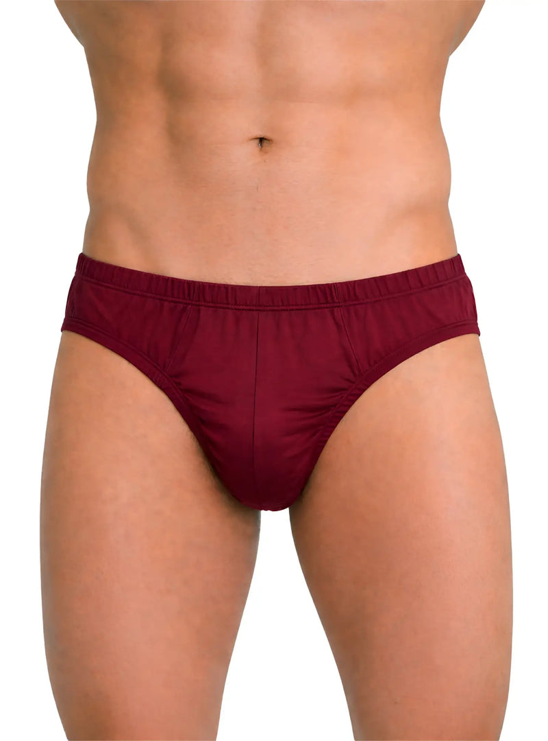 Undergear contour basic brief maroon cotton briefs with smooth fitted design for comfortable everyday wear
