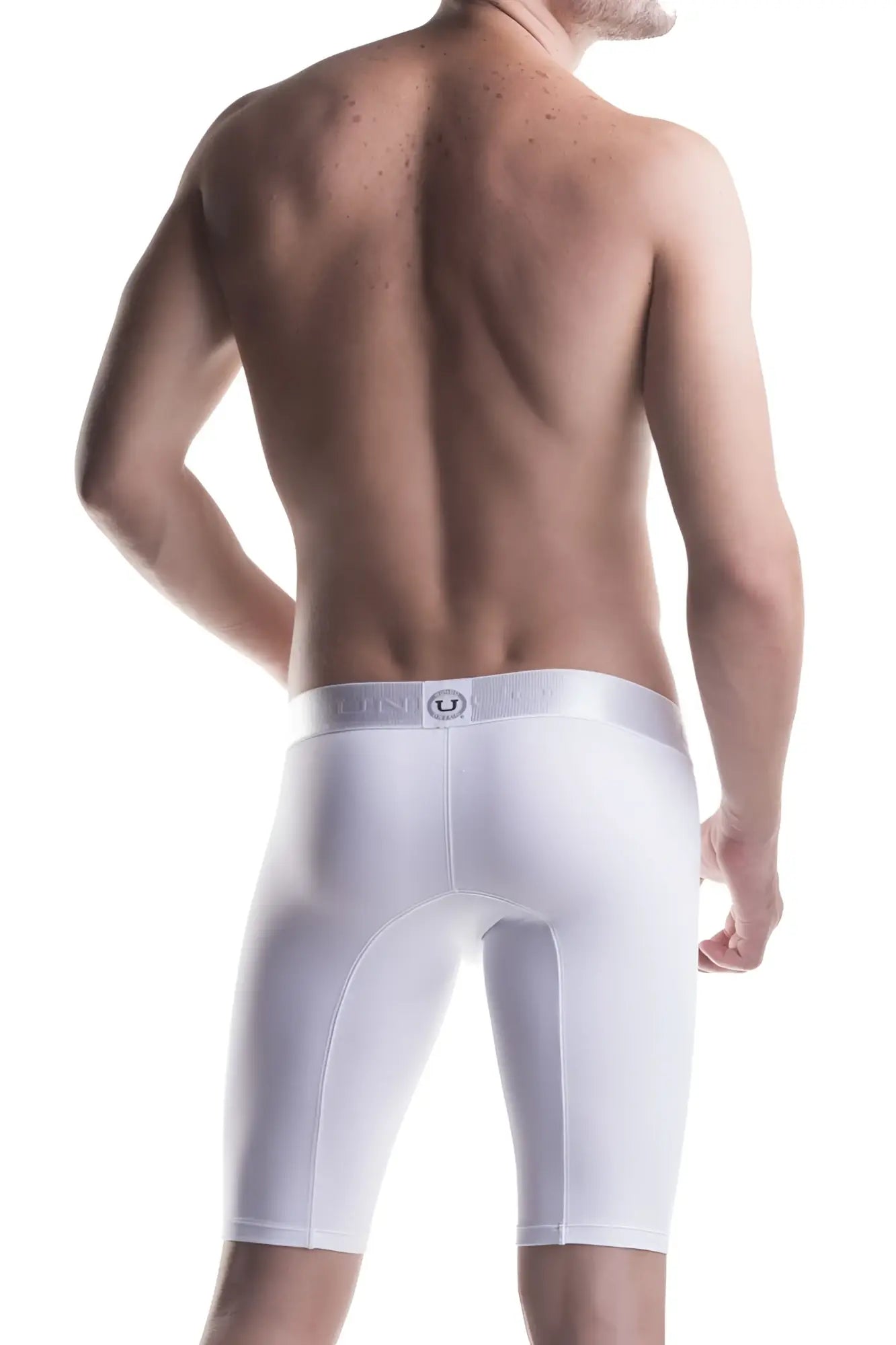 White unico boxer briefs 1200100300 with sleek form-fitting design and subtle waistband logo in microfiber material