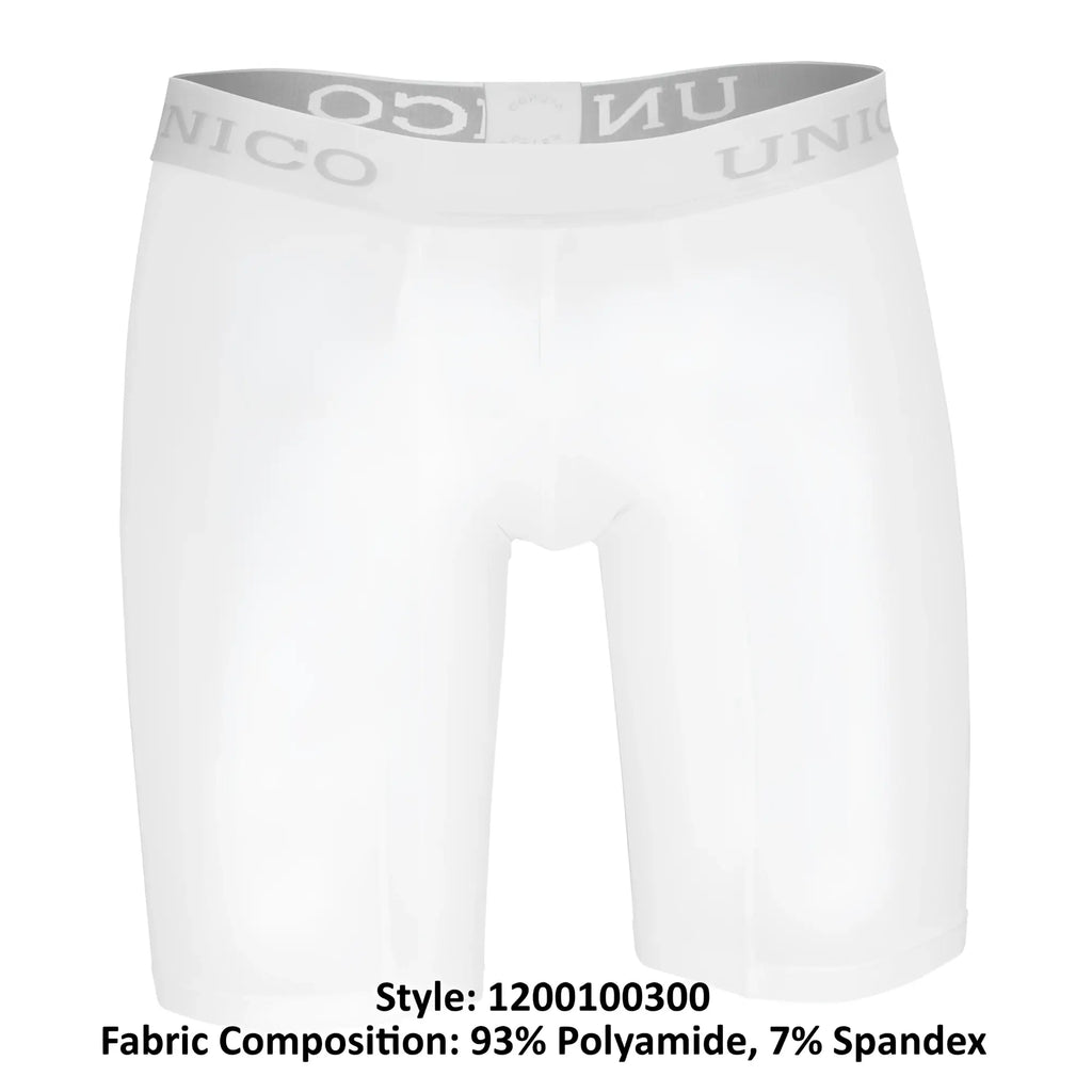 White unico 1200100300 boxer briefs made of 93% polyamide and 7% spandex microfiber in cristalino color white