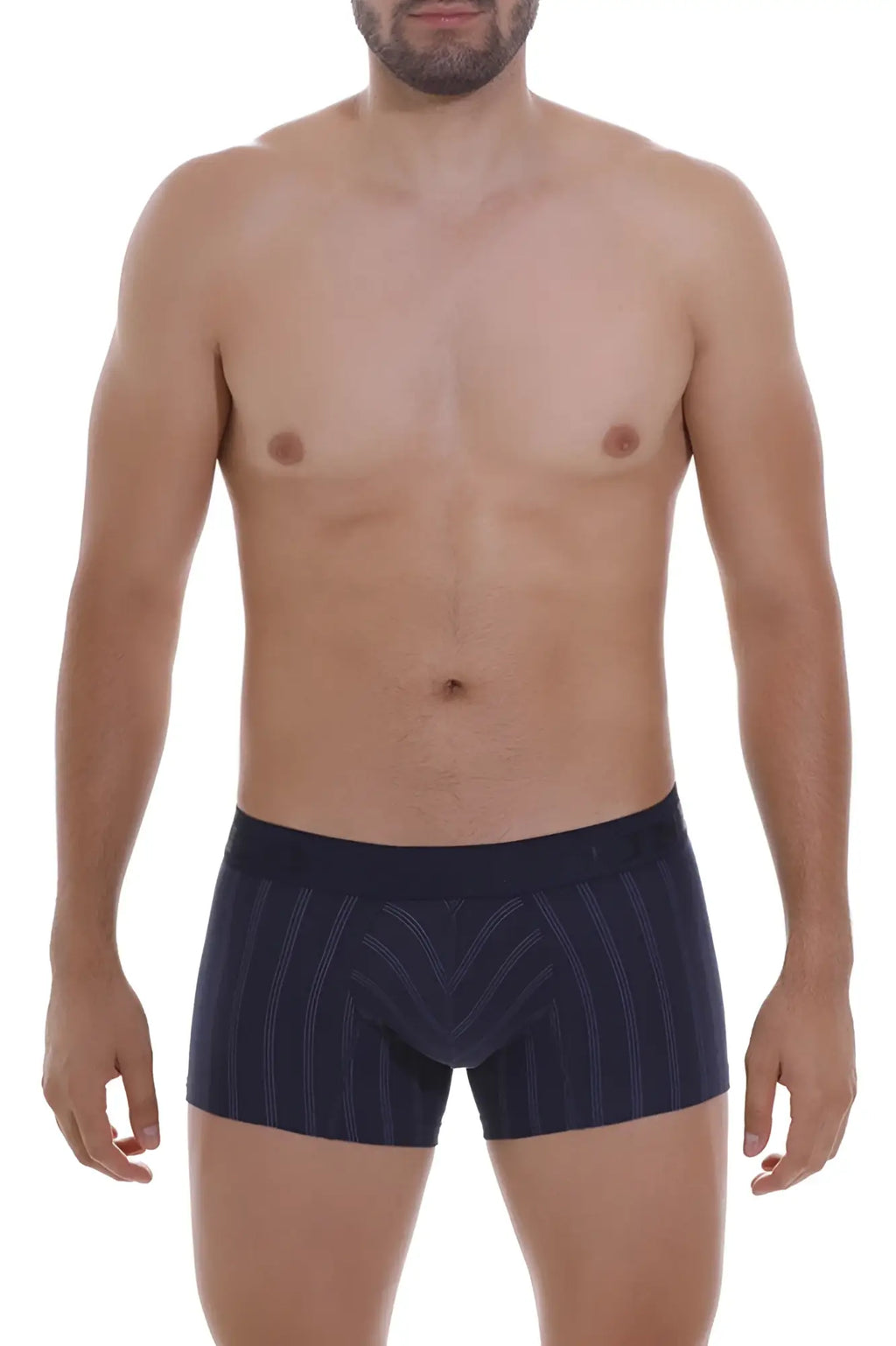 Unico 22100100103 senda trunks navy blue boxer briefs with subtle vertical pinstripes for comfortable everyday wear