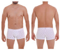 White boxer briefs unico 22110100101 naviero trunks color 29 white with small black anchor pattern