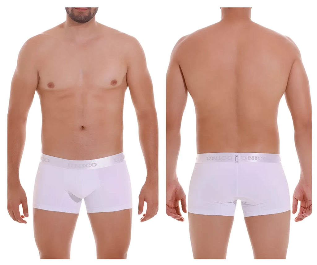 White unico 22120100101 cristalino a22 trunks seamless boxer briefs with elastic waistband and smooth fabric