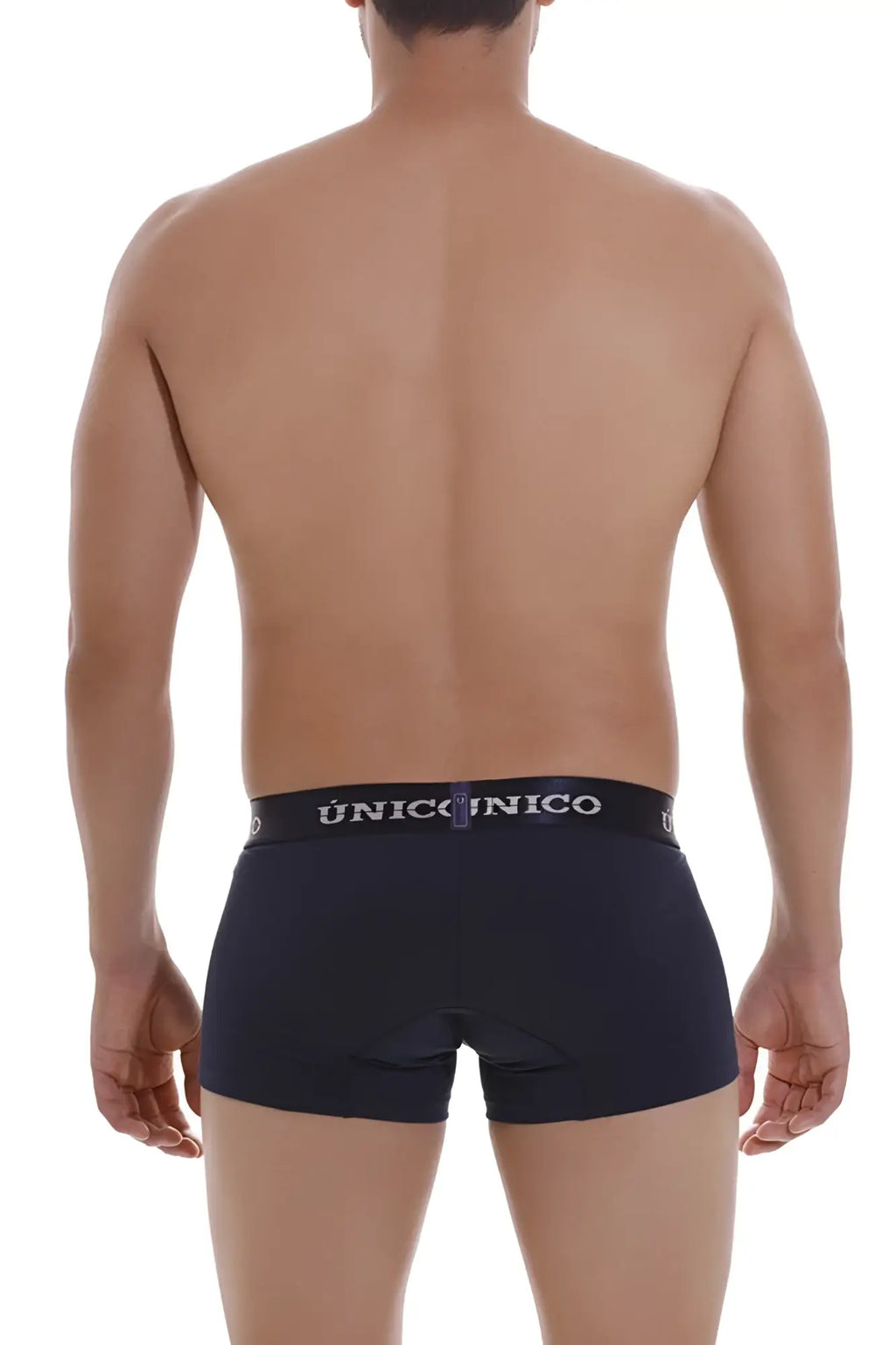 Black unico men’s briefs with white logo band in dark blue color model 22120100102 profundo a22 trunks